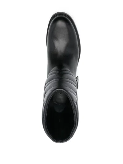 Gucci Quilted Leather Ankle Boots With Low Heel In Black