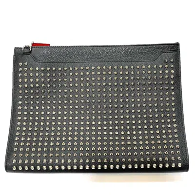 Pre-owned Christian Louboutin Black Leather Clutch Bag ()