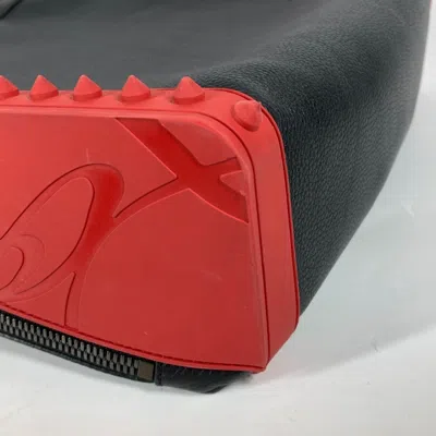 Pre-owned Christian Louboutin Black Red Color Leather Rubber Backpack () In Multi