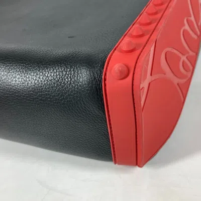 Pre-owned Christian Louboutin Black Red Color Leather Rubber Backpack () In Multi