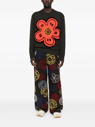 Kenzo Sweater With Boke Flower In Black