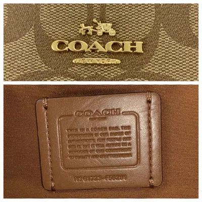 Pre-owned Coach Beige Brown Pvc Leather Handbag Shoulder Bag () In Multi