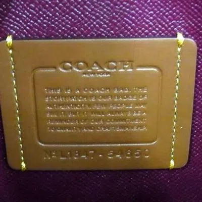 Pre-owned Coach Beige Brown Pvc Leather Handbag Shoulder Bag Tote Bag () In Multi