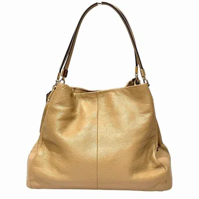 Pre-owned Coach Beige Leather Tote Bag () In Sand