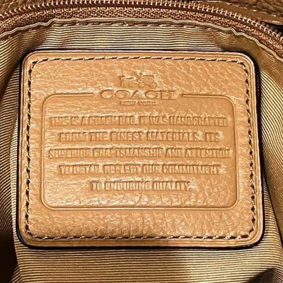 Pre-owned Coach Beige Leather Tote Bag () In Sand