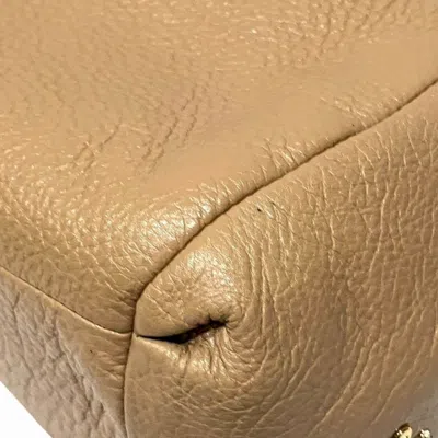 Pre-owned Coach Beige Leather Tote Bag () In Sand