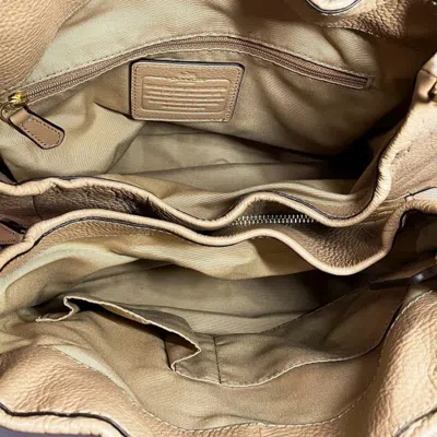Pre-owned Coach Beige Leather Tote Bag () In Sand