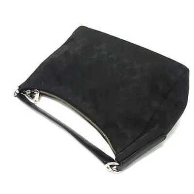 Pre-owned Coach Black Canvas Leather Handbag Shoulder Bag ()