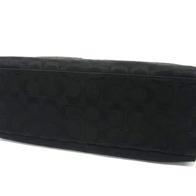 Pre-owned Coach Black Canvas Leather Handbag Shoulder Bag ()
