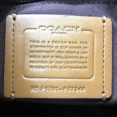 Pre-owned Coach Black Canvas Leather Handbag Shoulder Bag Tote Bag ()