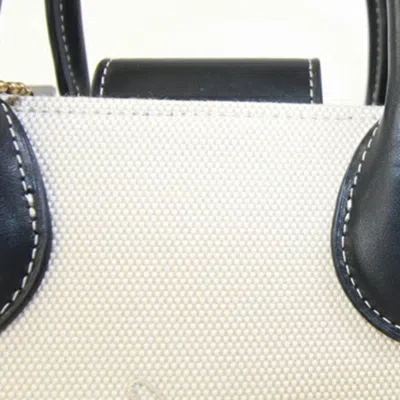 Pre-owned Coach Black Cream Canvas Handbag Shoulder Bag ()