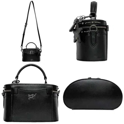 Pre-owned Coach Black Leather Rhinestone Handbag Vanity Bag ()