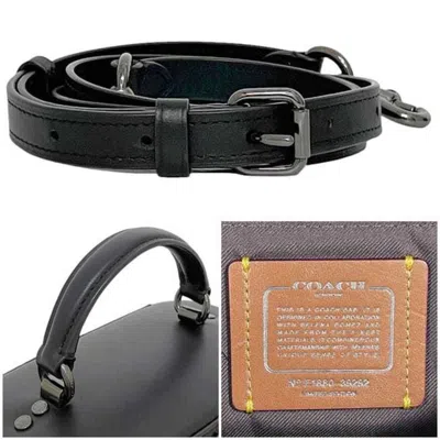 Pre-owned Coach Black Leather Rhinestone Handbag Vanity Bag ()