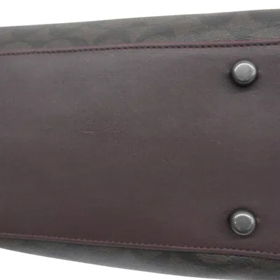 Pre-owned Coach Bordeaux Brown Red Color Pvc Handbag Shoulder Bag ()