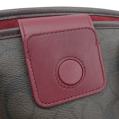 Pre-owned Coach Bordeaux Brown Red Color Pvc Handbag Shoulder Bag ()