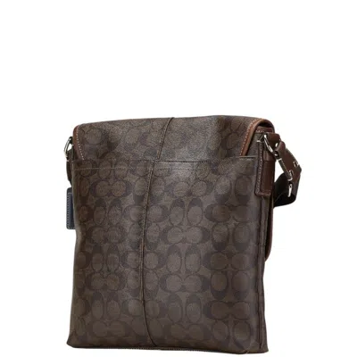 Pre-owned Coach Brown Leather Pvc Shoulder Bag ()