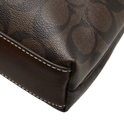 Pre-owned Coach Brown Leather Pvc Shoulder Bag ()