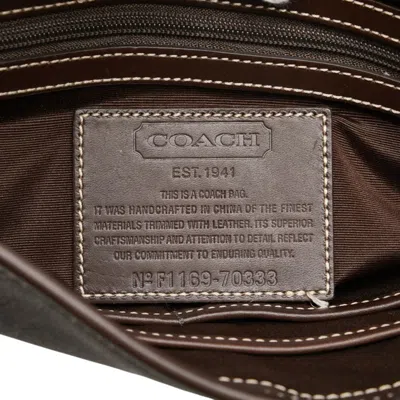 Pre-owned Coach Brown Leather Pvc Shoulder Bag ()