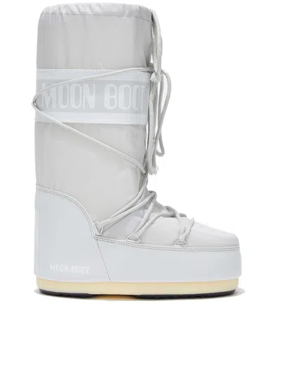 Moon Boot Icon Grey Nylon Boots In Gray