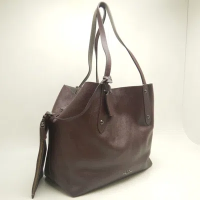 Pre-owned Coach Gray Purple Leather Tote Bag ()