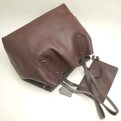 Pre-owned Coach Gray Purple Leather Tote Bag ()