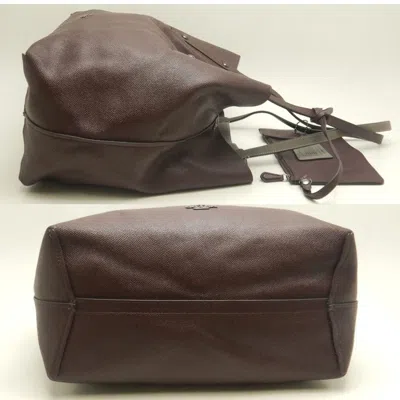 Pre-owned Coach Gray Purple Leather Tote Bag ()