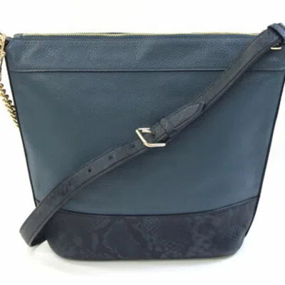 Pre-owned Coach Navy Leather Shoulder Bag () In Blue