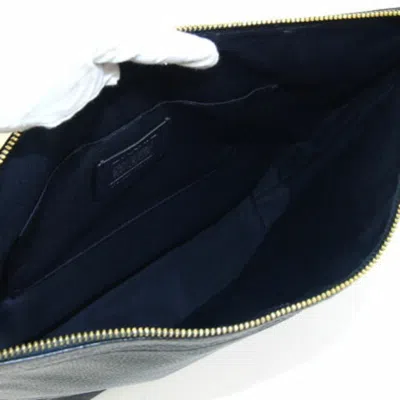 Pre-owned Coach Navy Leather Shoulder Bag () In Blue
