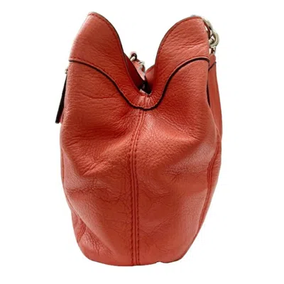 Pre-owned Coach Red Color Leather Handbag Shoulder Bag ()