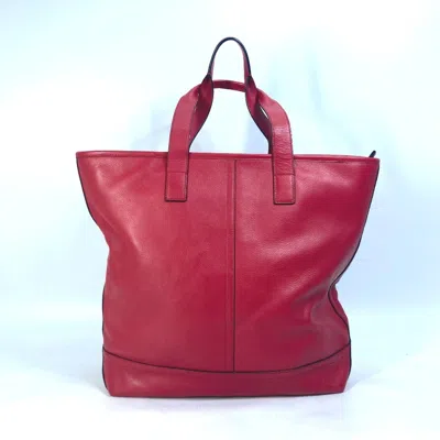 Pre-owned Coach Red Color Leather Shoulder Bag Tote Bag ()