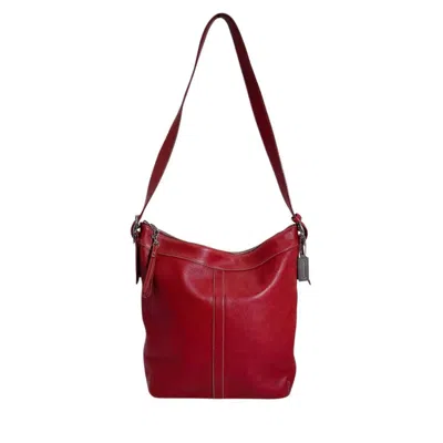 Pre-owned Coach Red Color Leather Shoulder Bag Tote Bag ()