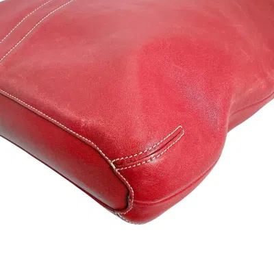 Pre-owned Coach Red Color Leather Shoulder Bag Tote Bag ()