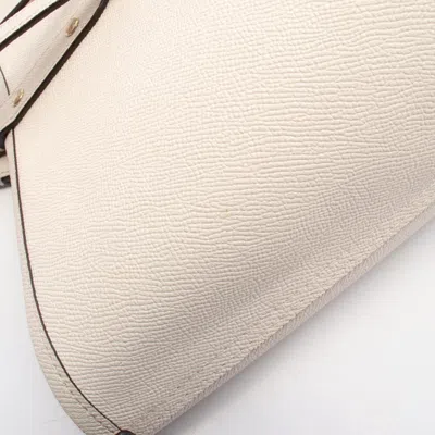 Pre-owned Coach Signature Beige White Coated Canvas Pouch Tote Bag () In Multi