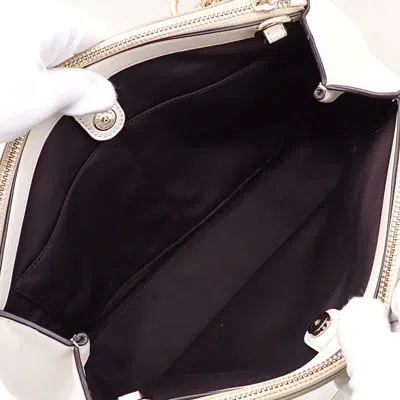 Pre-owned Coach Signature Beige White Signature Line Tote Bag () In Multi