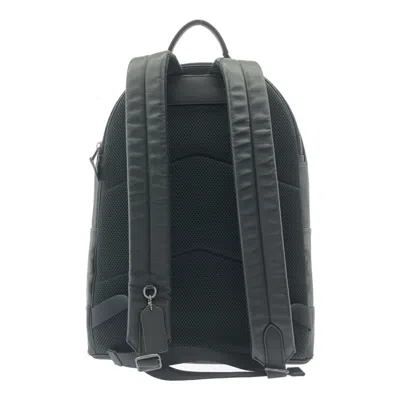 Pre-owned Coach Signature Black Gray Leather Backpack () In Multi