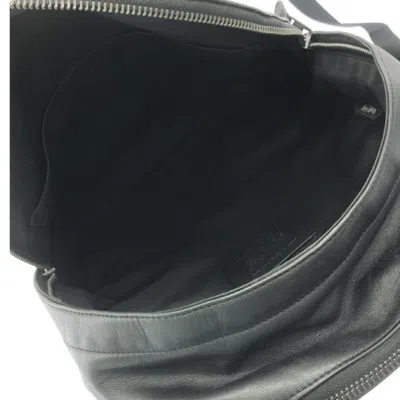 Pre-owned Coach Signature Black Gray Leather Backpack () In Multi