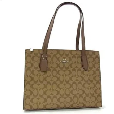 Pre-owned Coach Signature Brown Pvc Leather Handbag Shoulder Bag Tote Bag ()