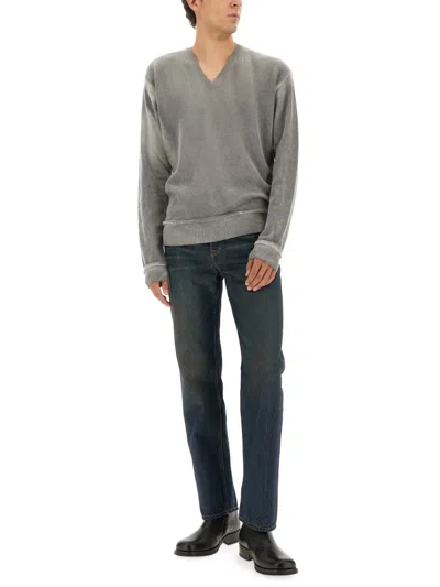 Our Legacy Parallel Sweater In Wool With V-neck In Gray