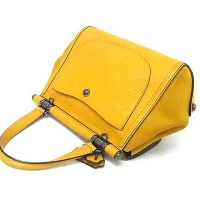Pre-owned Coach Yellow Leather Handbag Shoulder Bag Tote Bag ()