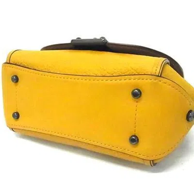 Pre-owned Coach Yellow Leather Handbag Shoulder Bag Tote Bag ()
