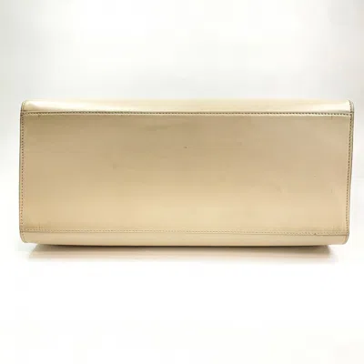 Pre-owned Dolce & Gabbana Beige Brown Leather Shoulder Bag Tote Bag () In Multi