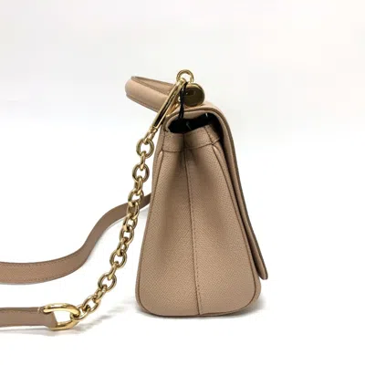Pre-owned Dolce & Gabbana Beige Leather Handbag Shoulder Bag () In Sand