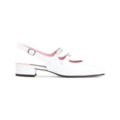 Carel Paris Patent Leather Slingback Slippers With Adjustable Straps In Neutral