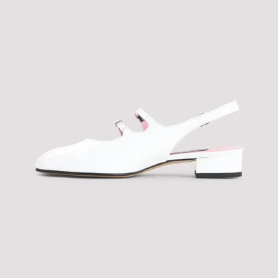 Carel Paris Patent Leather Slingback Slippers With Adjustable Straps In Neutral