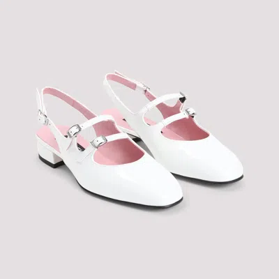 Carel Paris Patent Leather Slingback Slippers With Adjustable Straps In Neutral