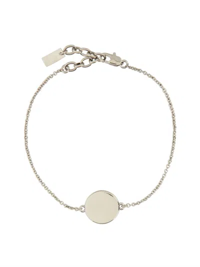 Alexander Mcqueen Adjustable Chain Bracelet And Round Pendant In Silver