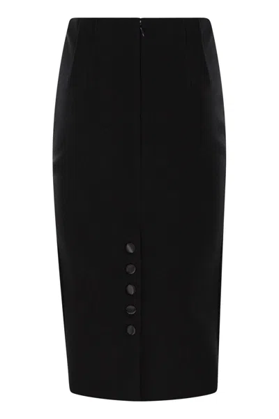 Elisabetta Franchi Wool Fabric Skirt In Black