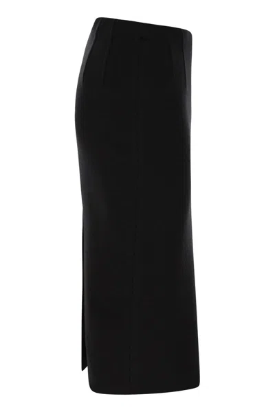 Elisabetta Franchi Wool Fabric Skirt In Black