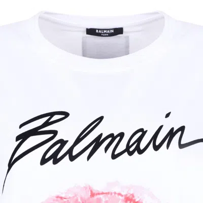 Balmain Kiss Print T-shirt In White