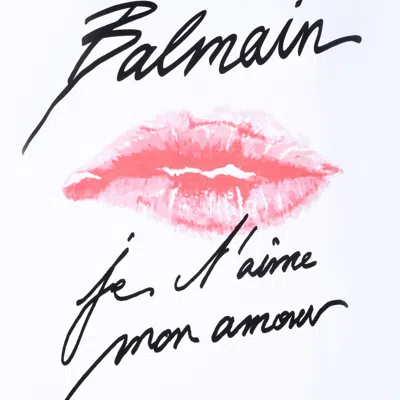 Balmain Kiss Print T-shirt In White